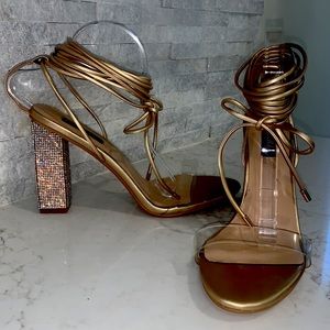 SOLD!!!   Bling “Leg - Strap” BLING Heels🔥🔥